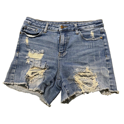 Judy blue distressed denim cut - blue,